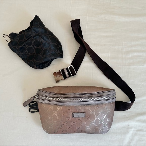 GUCCI GUCCISIMA IMPRIME MONOGRAM CANVAS BELT BAG FANNY PACK BUMBAG WAIST BAG - Picture 10 of 13